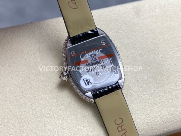 DR Factory Cartier Baignoire WB520008 31.4mm White Gold Diamond Bezel Roman Numerals Silver Dial