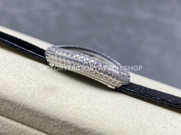 DR Factory Cartier Baignoire WB520008 31.4mm White Gold Diamond Bezel Roman Numerals Silver Dial
