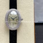 DR Factory Cartier Baignoire WB520008 silver dial diamond bezel