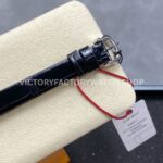 DR Factory Cartier Baignoire WB520008 31.4mm White Gold Leather Strap Diamond Bezel Roman Numerals Silver Dial