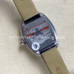 DR Factory Cartier Baignoire WB520008 31.4mm White Gold Leather Strap Diamond Bezel Roman Numerals Silver Dial