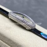 DR Factory Cartier Baignoire WB520008 31.4mm White Gold Leather Strap Diamond Bezel Roman Numerals Silver Dial