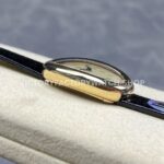 DR Factory Cartier Baignoire WGBA0007 31.4mm Yellow Gold Black Leather Strap Roman Numerals Silver Dial