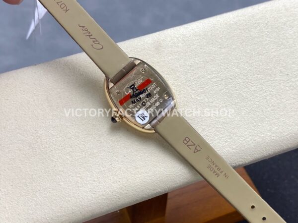 DR Factory Cartier Baignoire WGBA0007 31.4mm Yellow Gold Leather Strap Roman Numerals Silver Dial (5) DR Factory Cartier Baignoire WGBA0007 31.4mm Yellow Gold Leather Strap Roman Numerals Silver Dial