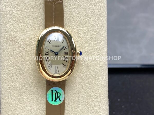 DR Factory Cartier Baignoire WGBA0007 31.4mm Yellow Gold Leather Strap Roman Numerals Silver Dial (7) DR Factory Cartier Baignoire WGBA0007 Roman numerals silver dial