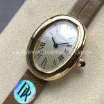 DR Factory Cartier Baignoire WGBA0007 31.4mm Yellow Gold Leather Strap Roman Numerals Silver Dial (8) DR Factory Cartier Baignoire WGBA0007 31.4mm Yellow Gold Leather Strap Roman Numerals Silver Dial