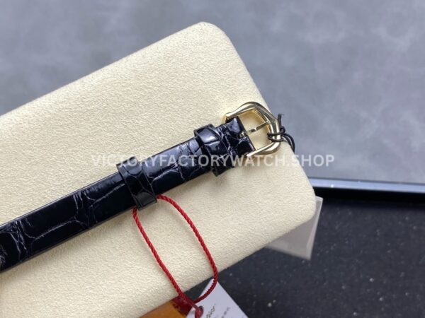 DR Factory Cartier Baignoire WGBA0007 31.4mm Yellow Gold Leather Strap Silver Dial
