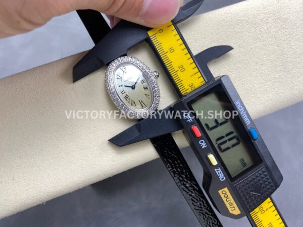 DR Factory Cartier Baignoire WGBA0007 31.4mm Yellow Gold Leather Strap Silver Dial