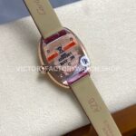 DR Factory Cartier Baignoire WJBA0031 31.4mm Rose Gold Red Leather  Strap Diamond Bezel Roman Numerals Silver Dial