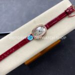 DR Factory Cartier Baignoire WJBA0031 31.4mm Rose Gold Red Leather  Strap Diamond Bezel Roman Numerals Silver Dial
