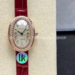 DR Factory Cartier Baignoire WJBA0031 red leather strap silver dial