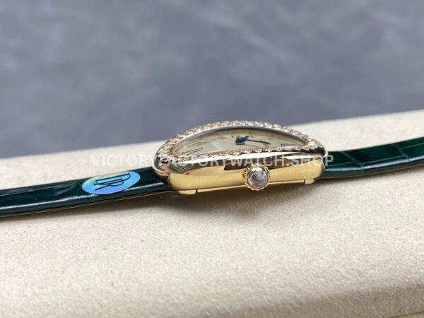 DR Factory Cartier Baignoire WJBA0038 31.4mm Yellow Gold Diamond Bezel Roman Numerals Silver Dial