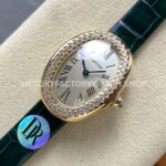 DR Factory Cartier Baignoire WJBA0038 31.4mm Yellow Gold Diamond Bezel Roman Numerals Silver Dial