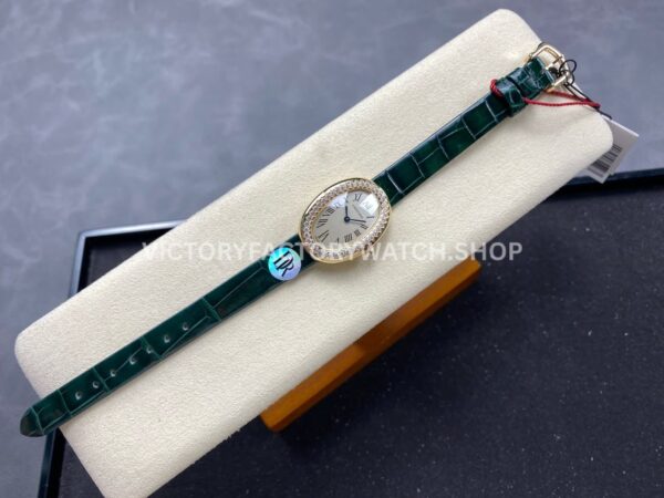 DR Factory Cartier Baignoire WJBA0038 31.4mm Yellow Gold Diamond Bezel Roman Numerals Silver Dial
