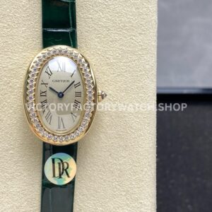 DR Factory Cartier Baignoire WJBA003831.4mm Yellow Gold Diamond Bezel Roman Numerals Silver Dial (8) DR Factory Cartier Baignoire WJBA0038 yellow gold diamond bezel silver dial