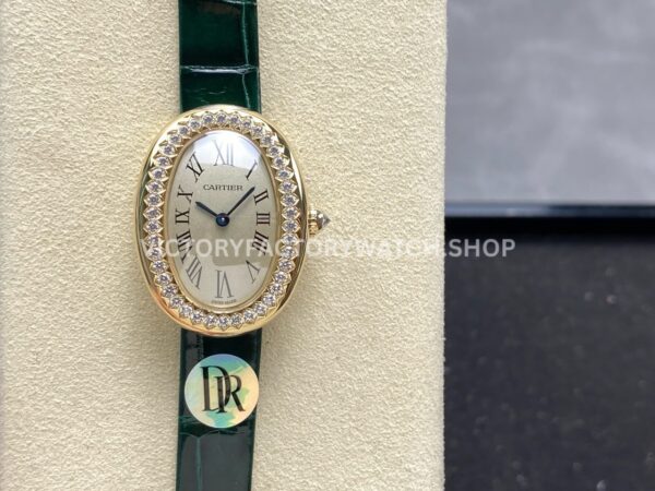 DR Factory Cartier Baignoire WJBA0038 yellow gold diamond bezel silver dial