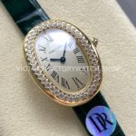 DR Factory Cartier Baignoire WJBA0038 31.4mm Yellow Gold Diamond Bezel Roman Numerals Silver Dial