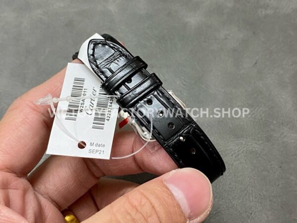 F1 Factory Cartier Santos Dumont W2SA0011 31.4mm Steel Leather Strap Roman Numerals Silver Dial ( (4) F1 Factory Cartier Santos Dumont W2SA0011 31.4mm Rose Gold Bezel Leather Strap Roman Numerals Silver Dial