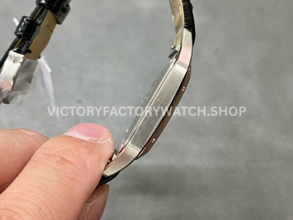 F1 Factory Cartier Santos Dumont W2SA0011 31.4mm Steel Leather Strap Roman Numerals Silver Dial ( (7) F1 Factory Cartier Santos Dumont W2SA0011 31.4mm Rose Gold Bezel Leather Strap Roman Numerals Silver Dial