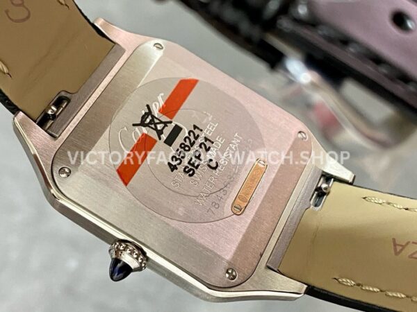 F1 Factory Cartier Santos Dumont W2SA0011 31.4mm Steel Leather Strap Roman Numerals Silver Dial ( (8) F1 Factory Cartier Santos Dumont W2SA0011 31.4mm Rose Gold Bezel Leather Strap Roman Numerals Silver Dial