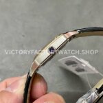 F1 Factory Cartier Santos Dumont W2SA0012 27.5mm Rose Gold Bezel Leather Strap Roman Numerals Silver Dial