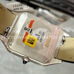 F1 Factory Cartier Santos Dumont W2SA0012 27.5mm Rose Gold Bezel Leather Strap Roman Numerals Silver Dial