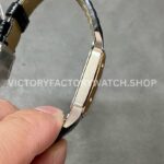 F1 Factory Cartier Santos Dumont W2SA0012 27.5mm Rose Gold Bezel Leather Strap Roman Numerals Silver Dial