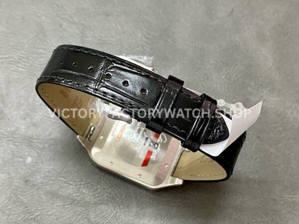 F1 Factory Cartier Santos Dumont W2SA0017 33.9mm Steel Leather Strap Roman Numerals Silver Dial (1) F1 Factory Cartier Santos Dumont W2SA0017 33.9mm Rose Gold Bezel Leather Strap Roman Numerals Silver Dial