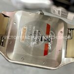 F1 Factory Cartier Santos Dumont W2SA0017 33.9mm Steel Leather Strap Roman Numerals Silver Dial ( (3) F1 Factory Cartier Santos Dumont W2SA0017 33.9mm Rose Gold Bezel Leather Strap Roman Numerals Silver Dial
