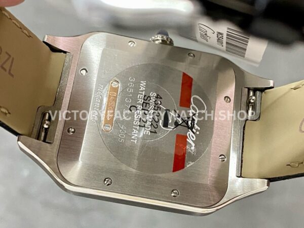F1 Factory Cartier Santos Dumont W2SA0017 33.9mm Steel Leather Strap Roman Numerals Silver Dial ( (3) F1 Factory Cartier Santos Dumont W2SA0017 33.9mm Rose Gold Bezel Leather Strap Roman Numerals Silver Dial