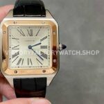 F1 Factory Cartier Santos Dumont W2SA0017 33.9mm Steel Leather Strap Roman Numerals Silver Dial ( (6) F1 Factory Cartier Santos Dumont WGSA0077 silver dial leather strap