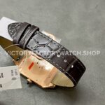F1 Factory Cartier Santos Dumont WGSA0077 31.4mm Yellow Gold Leather Strap Roman Numerals Black Dial