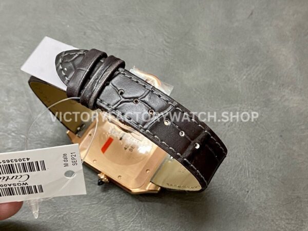 F1 Factory Cartier Santos Dumont WGSA0077 31.4mm Yellow Gold Leather Strap Roman Numerals Black Dial