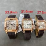 F1 Factory Cartier Santos Dumont WGSA0032 33.9mm Rose Gold Leather Strap Roman Numerals Silve (8) F1 Factory Cartier Santos Dumont WGSA0032 33.9mm Rose Gold Leather Strap Roman Numerals Silver Dial