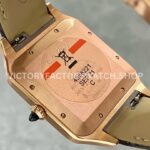 F1 Factory Cartier Santos Dumont WGSA0032 33.9mm Rose Gold Leather Strap Roman Numerals Silve (9) F1 Factory Cartier Santos Dumont WGSA0032 33.9mm Rose Gold Leather Strap Roman Numerals Silver Dial