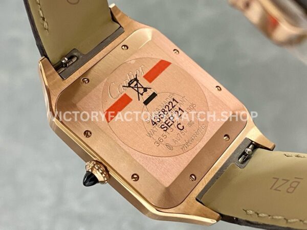 F1 Factory Cartier Santos Dumont WGSA0032 33.9mm Rose Gold Leather Strap Roman Numerals Silve (9) F1 Factory Cartier Santos Dumont WGSA0032 33.9mm Rose Gold Leather Strap Roman Numerals Silver Dial