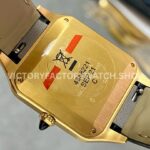 F1 Factory Cartier Santos Dumont WGSA0077 31.4mm Yellow Gold Leather Strap Roman Numerals Black Dial