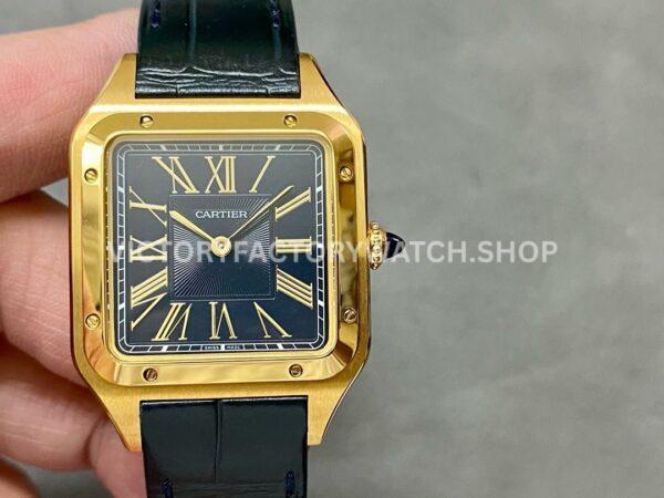 F1 Factory Cartier Santos Dumont WGSA0077 black dial leather strap