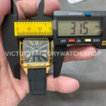 F1 Factory Cartier Santos Dumont WGSA0077 31.4mm Yellow Gold Leather Strap Roman Numerals Black Dial