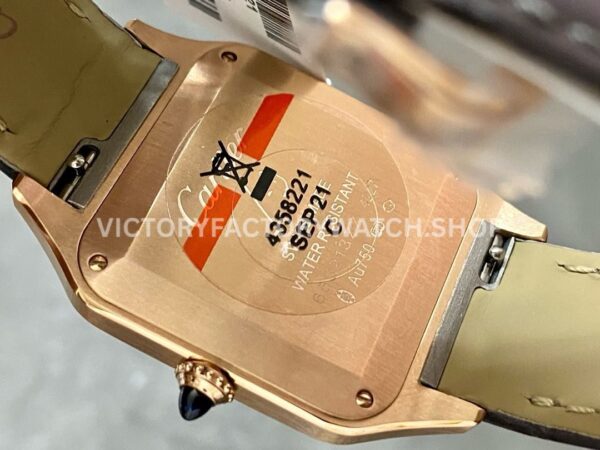 F1 Factory Cartier Santos Dumont WHSA0021 31.4mm Rose Gold Leather Strap Roman Numerals Silver Dial