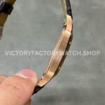 F1 Factory Cartier Santos Dumont WHSA0021 31.4mm Rose Gold Leather Strap Roman Numerals Silver Dial