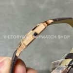 F1 Factory Cartier Santos Dumont WHSA0021 31.4mm Rose Gold Leather Strap Roman Numerals Silver Dial