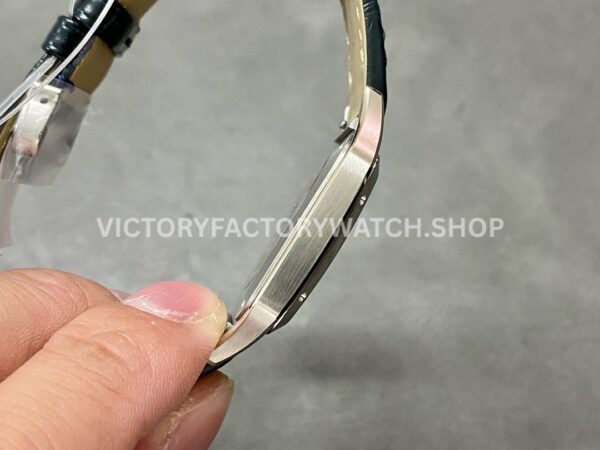F1 Factory Cartier Santos Dumont WSSA0022 31.4mm Steel Leather Strap Roman Numerals Silver Dial