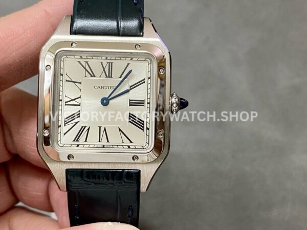 F1 Factory Cartier Santos Dumont WSSA0022 silver dial leather strap
