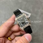 F1 Factory Cartier Santos Dumont WSSA0023 27.5mm Steel Leather Strap Roman Numerals Black Dial (1) F1 Factory Cartier Santos Dumont WSSA0023 27.5mm Steel Leather Strap Roman Numerals Black Dial