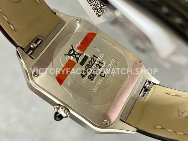 F1 Factory Cartier Santos Dumont WSSA0023 27.5mm Steel Leather Strap Roman Numerals Black Dial (6) F1 Factory Cartier Santos Dumont WSSA0023 27.5mm Steel Leather Strap Roman Numerals Black Dial