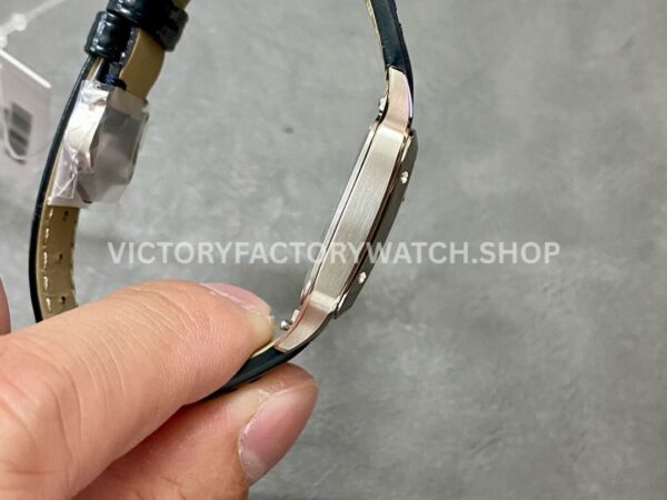 F1 Factory Cartier Santos Dumont WSSA0023 27.5mm Steel Leather Strap Roman Numerals Silver Dial