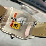 F1 Factory Cartier Santos Dumont WSSA0023 27.5mm Steel Leather Strap Roman Numerals Silver Dial