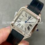 F1 Factory Cartier Santos Dumont WSSA0023 27.5mm Steel Leather Strap Roman Numerals Silver Dial