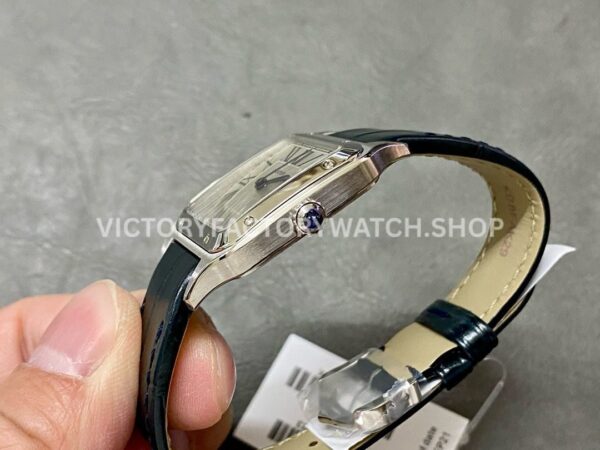 F1 Factory Cartier Santos Dumont WSSA0023 27.5mm Steel Leather Strap Roman Numerals Silver Dial
